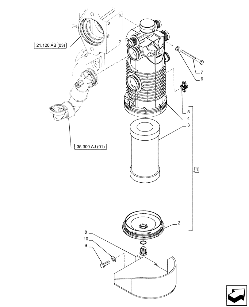 Схема запчастей Case IH PUMA 185 - (35.300.AN[01]) - VAR - 391161, 758056 - OIL FILTER - END YR 9-MAR-2016 (35) - HYDRAULIC SYSTEMS