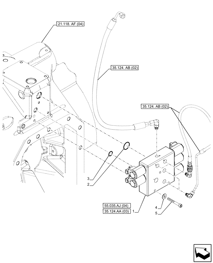 Схема запчастей Case IH PUMA 200 CVT - (35.124.AA[02]) - VAR - 758072, 758077, 758082 - SOLENOID VALVE (35) - HYDRAULIC SYSTEMS