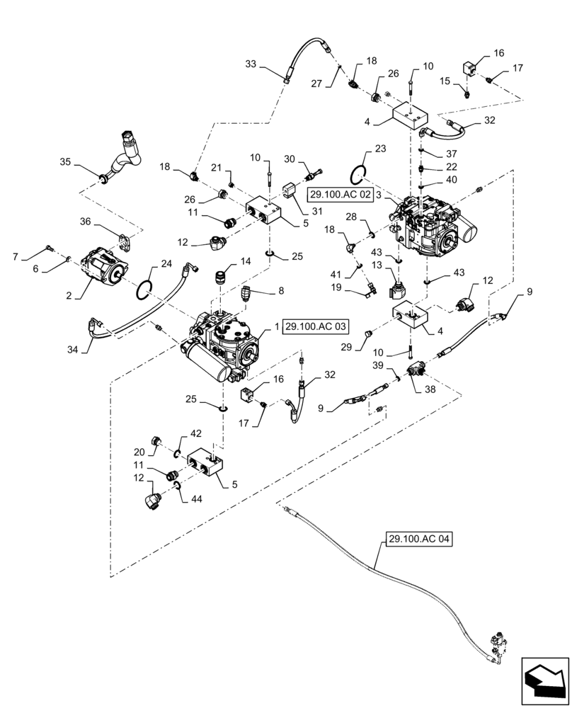 Схема запчастей Case IH PATRIOT 3340 - (29.100.AC[01]) - HYDROSTATIC PUMP ASSY (29) - HYDROSTATIC DRIVE