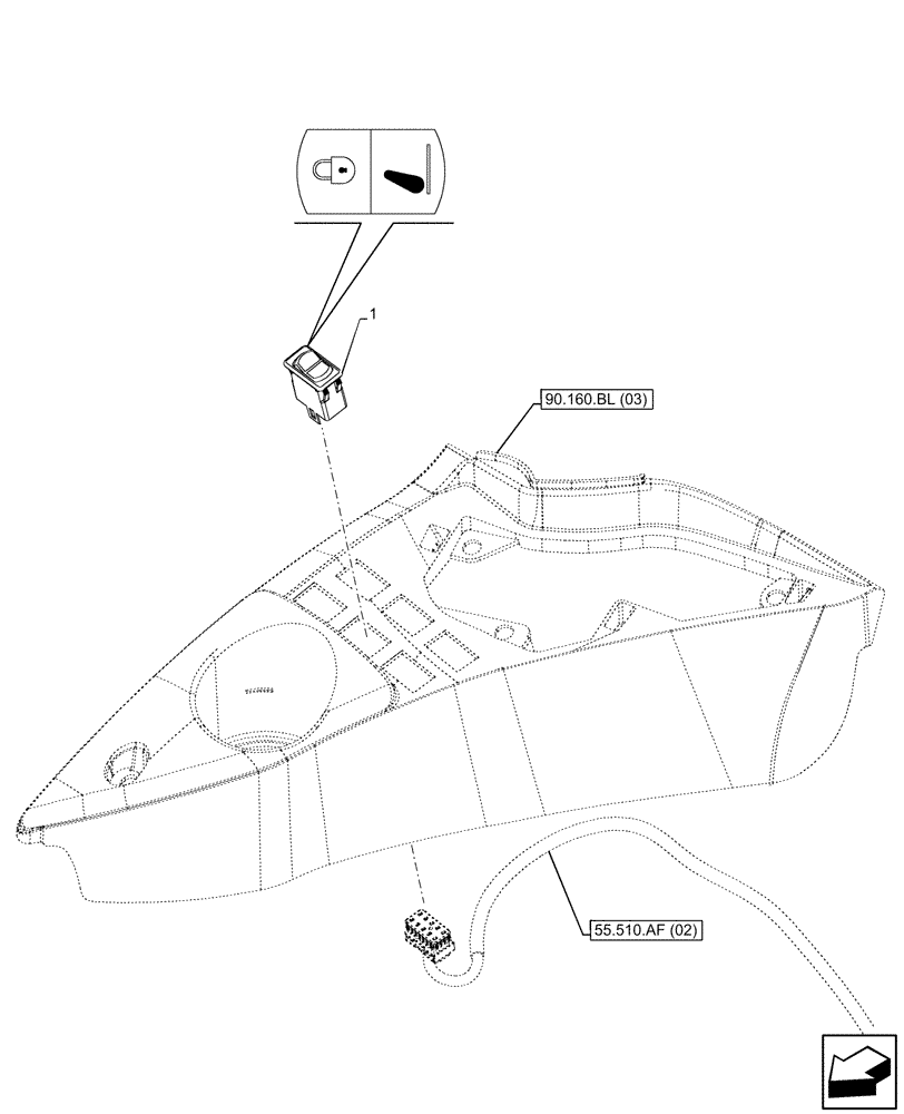 Схема запчастей Case IH PUMA 220 - (55.130.AM) - VAR - 758056 - EDC, MASTER, SWITCH (55) - ELECTRICAL SYSTEMS