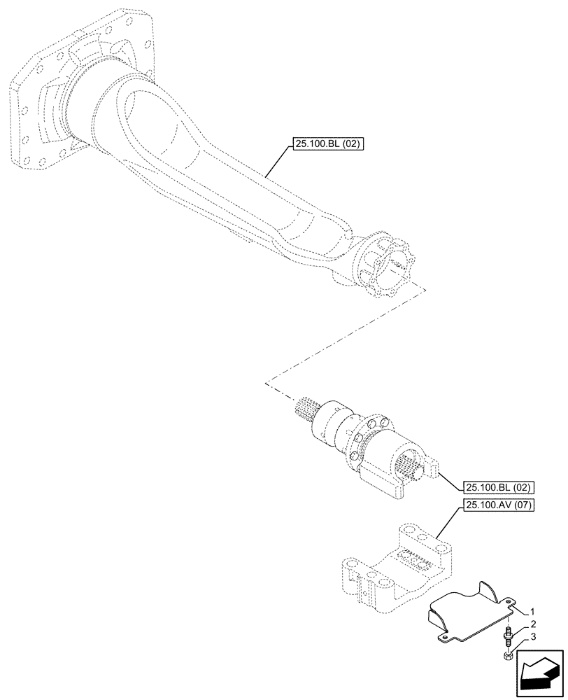 Схема запчастей Case IH PUMA 165 - (23.314.AF[02]) - VAR - 391213 - SHAFT, SUPPORT (23) - FOUR WHEEL DRIVE SYSTEM