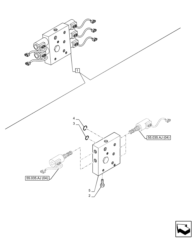 Схема запчастей Case IH PUMA 185 - (35.124.AA[03]) - VAR - 758072, 758077, 758082 - SOLENOID VALVE, COMPONENTS (35) - HYDRAULIC SYSTEMS