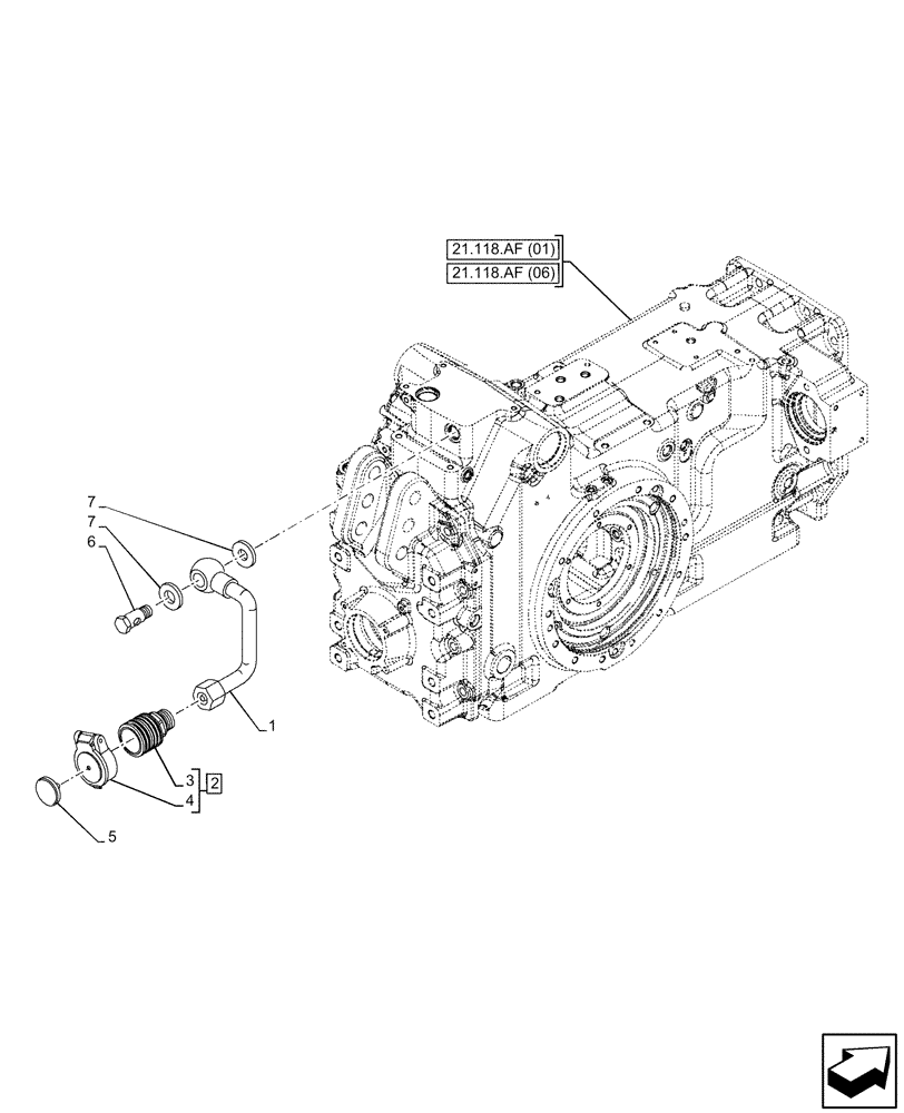 Схема запчастей Case IH PUMA 165 - (35.322.AY[18]) - VAR - 758062, 758063 - TRANSMISSION, LOW PRESSURE LINE (35) - HYDRAULIC SYSTEMS