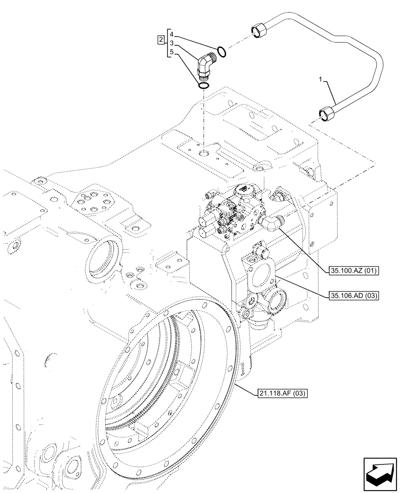 Схема запчастей Case IH PUMA 200 CVT - (35.100.AZ[02]) - VAR - 391161, 758056 - PRIORITY VALVE, LINE (35) - HYDRAULIC SYSTEMS