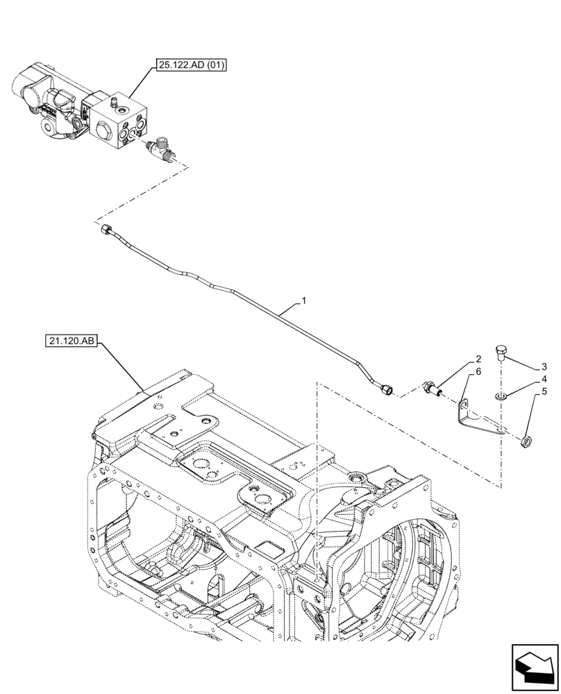 Схема запчастей Case IH PUMA 185 - (33.204.AG[03]) - VAR - 758049 - FRONT, BRAKE LINE (33) - BRAKES & CONTROLS