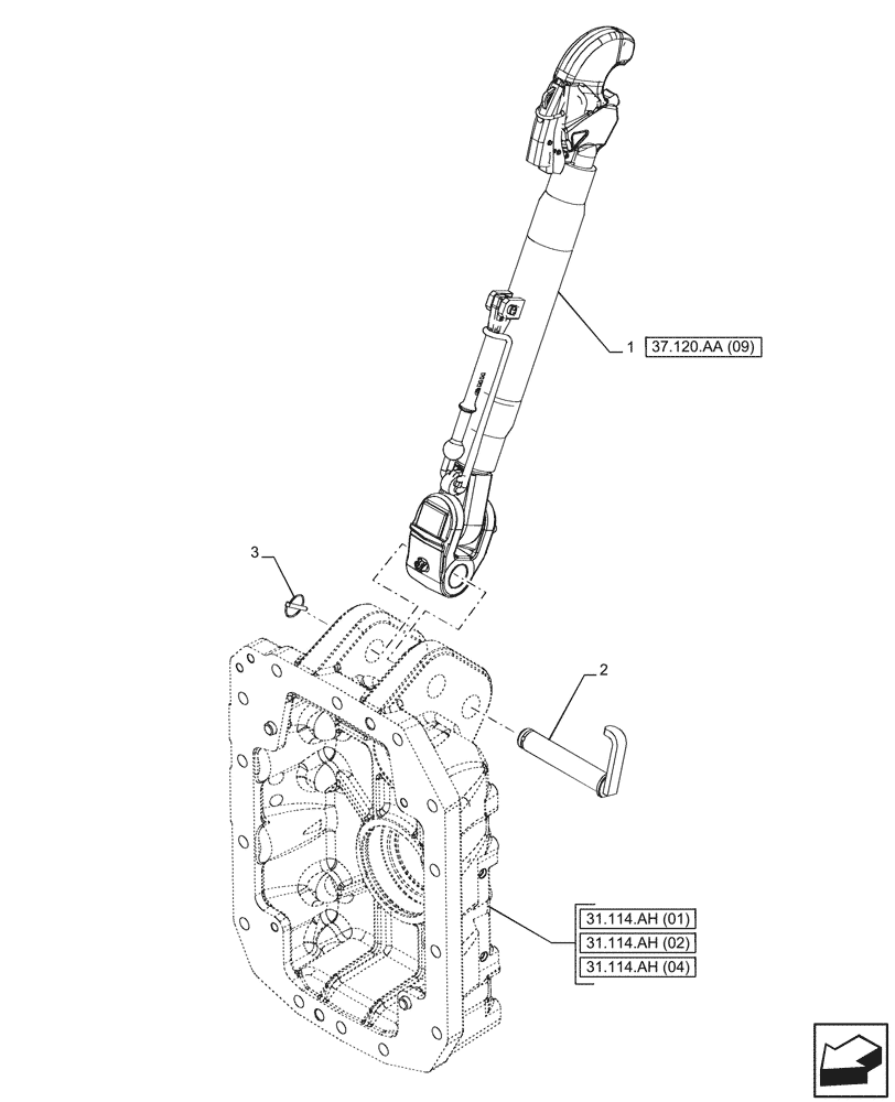 Схема запчастей Case IH PUMA 220 CVT - (37.120.AA[08]) - VAR - 391170, 758075, 758080 - 3 POINT HITCH, TOP LINK (37) - HITCHES, DRAWBARS & IMPLEMENT COUPLINGS