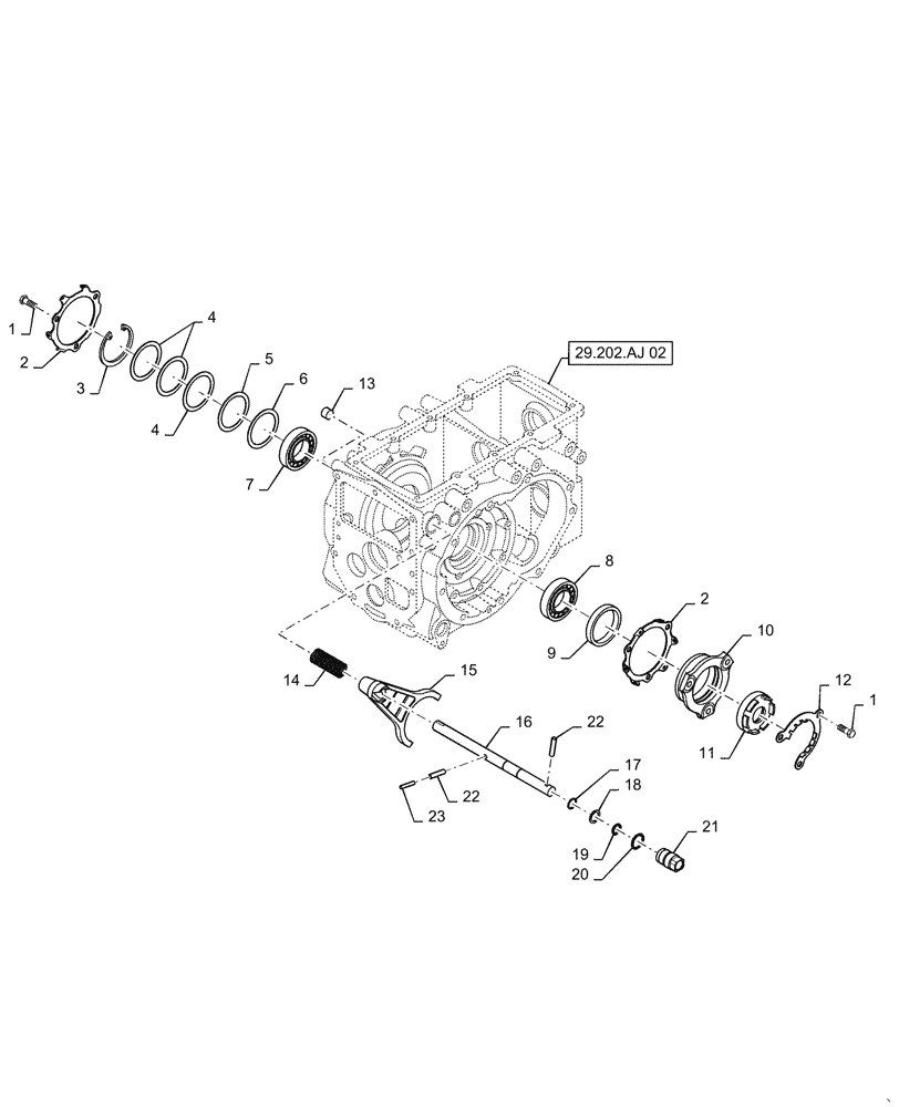 Схема запчастей Case IH FARMALL 35A - (27.106.AK[02]) - DIFFERENTIAL LOCK, HST (27) - REAR AXLE SYSTEM