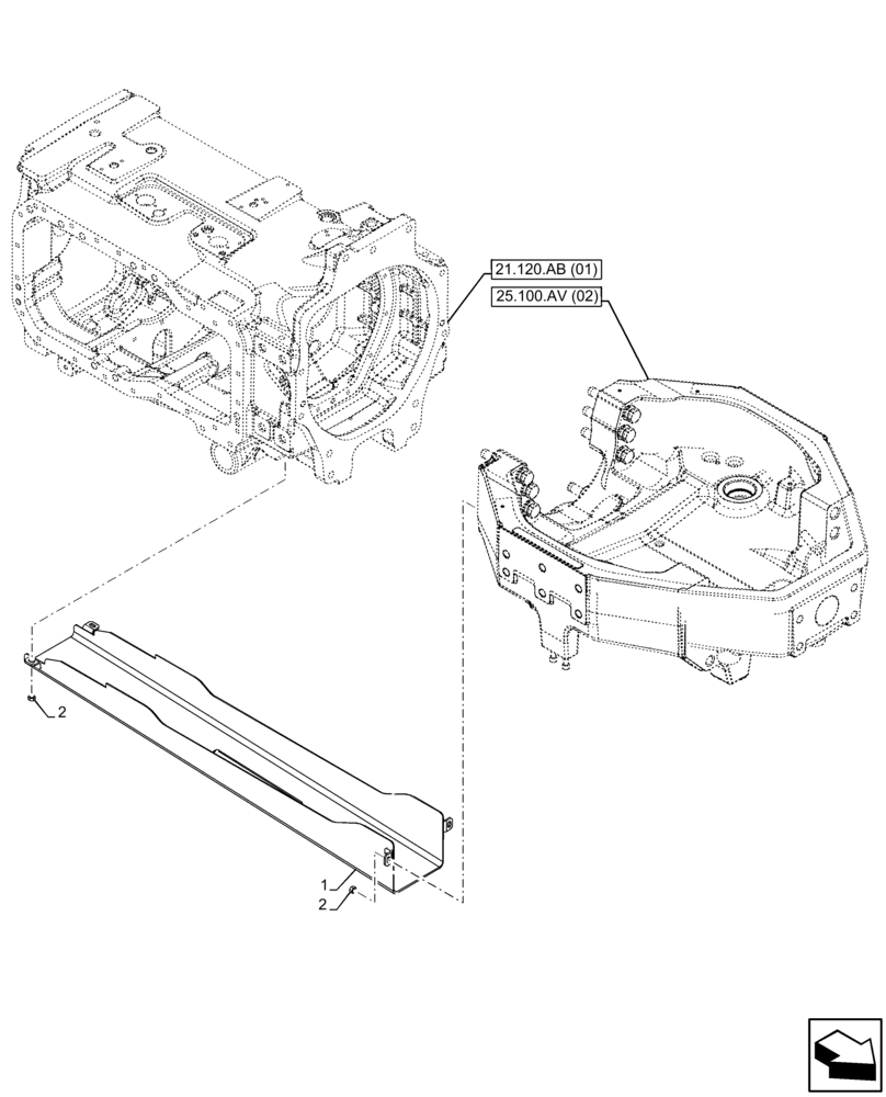 Схема запчастей Case IH PUMA 220 CVT - (23.314.AF[03]) - VAR - 391157 - SHAFT, SUPPORT (23) - FOUR WHEEL DRIVE SYSTEM