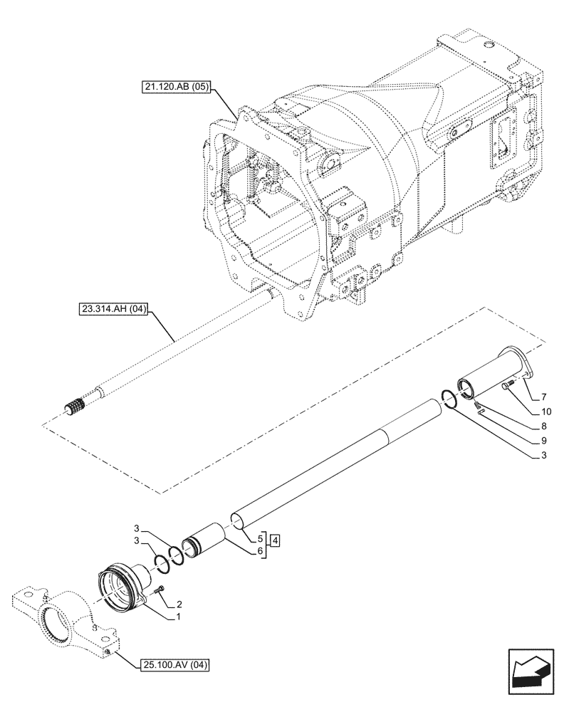 Схема запчастей Case IH PUMA 150 CVT - (23.314.AH[07]) - VAR - 758205 - 4WD FRONT AXLE, DRIVE SHAFT, WATERPROOF (23) - FOUR WHEEL DRIVE SYSTEM