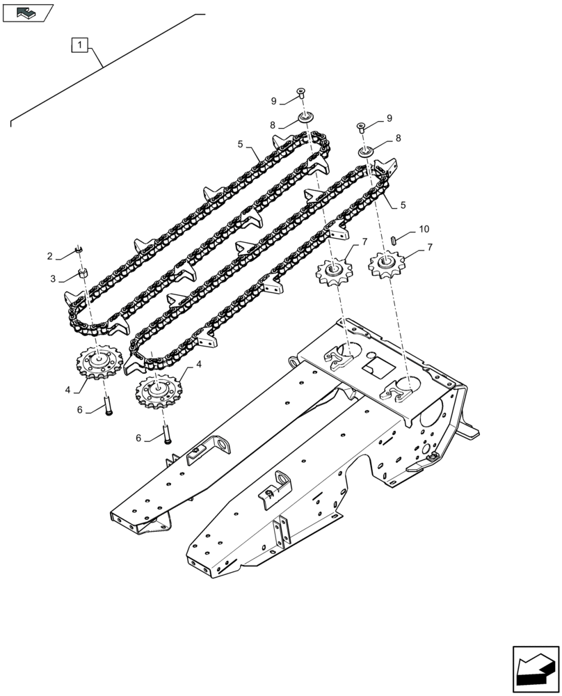 Схема запчастей Case IH 4412F-30 - (88.058.019) - SERVICE KIT : ROW UNIT CHAIN AND SPROCKETS (88) - ACCESSORIES