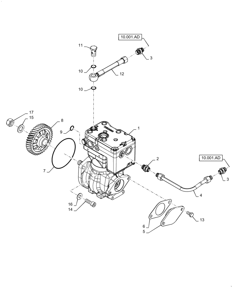 Схема запчастей Case IH 7140 - (36.100.AA) - PUMP, AIR COMPRESSOR (36) - PNEUMATIC SYSTEM