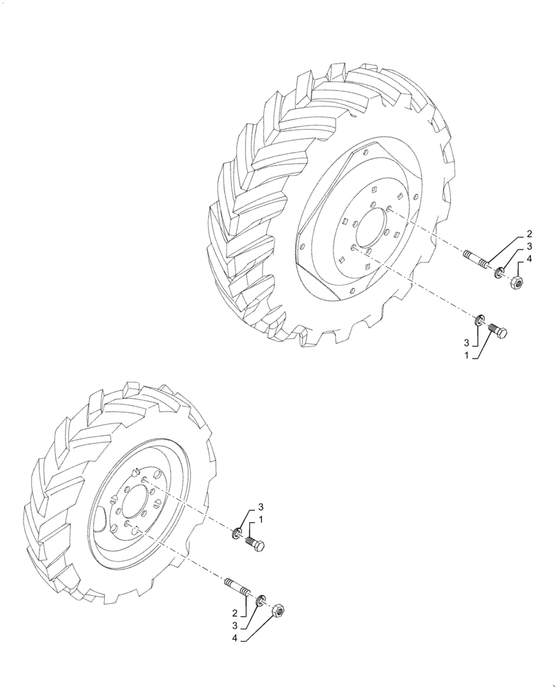 Схема запчастей Case IH FARMALL 35A - (44.520.AB[01]) - WHEEL AND TIRE (44) - WHEELS