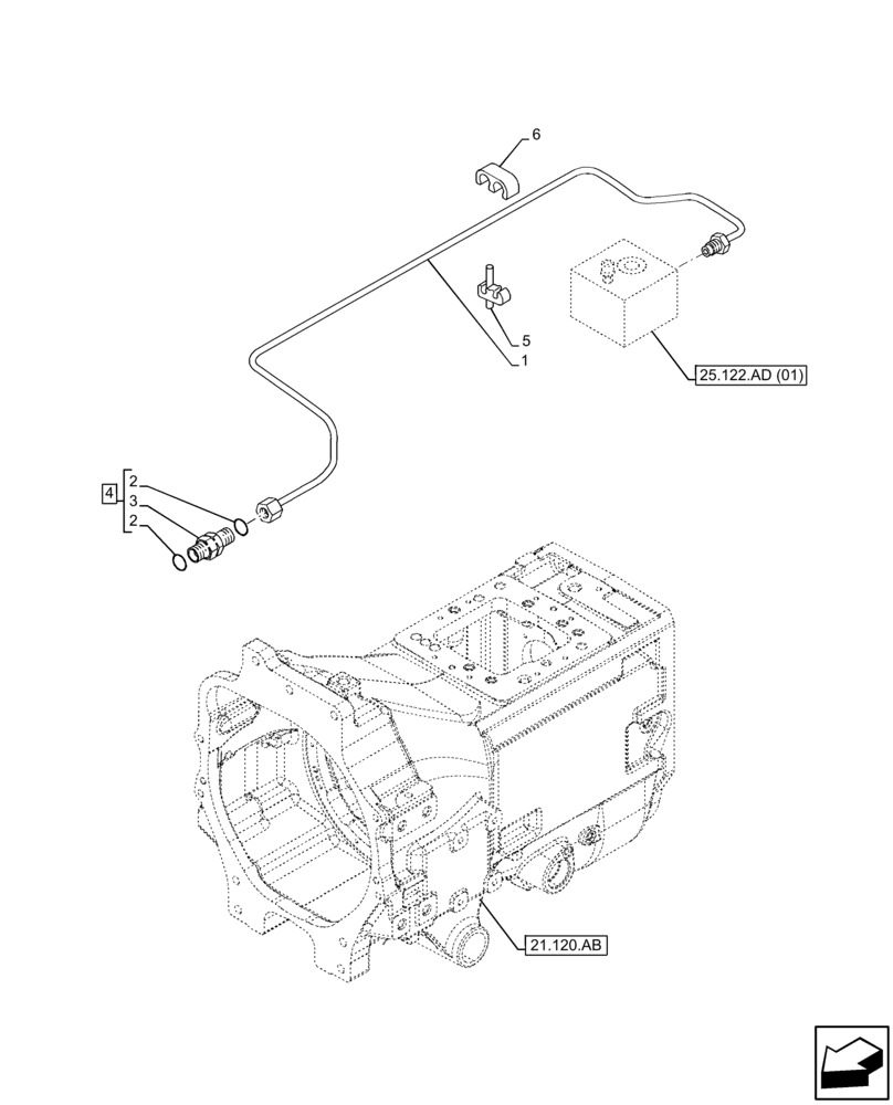 Схема запчастей Case IH PUMA 185 - (33.204.AG[02]) - VAR - 758049 - FRONT, BRAKE LINE (33) - BRAKES & CONTROLS