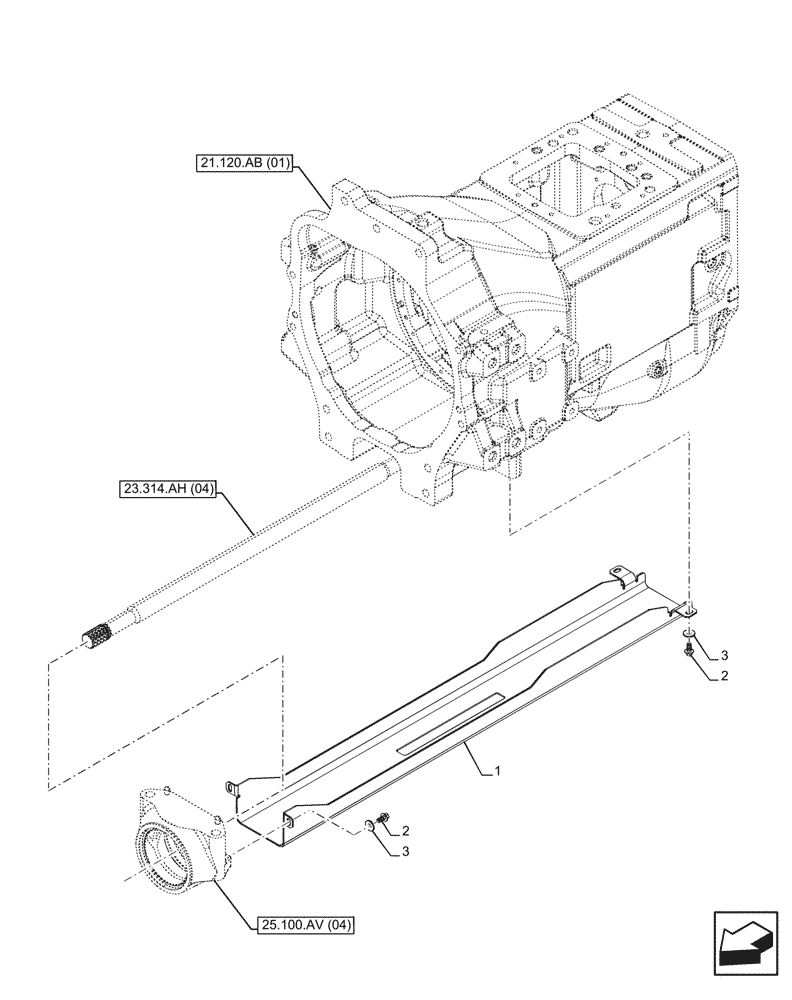 Схема запчастей Case IH PUMA 150 - (23.314.AH[06]) - VAR - 391213 - 4WD FRONT AXLE, DRIVE SHAFT, SHIELD, W/O WATERPROOF (23) - FOUR WHEEL DRIVE SYSTEM