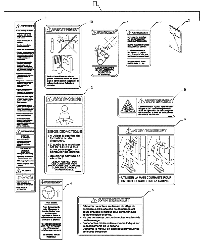 Схема запчастей Case IH MAXXUM 135 - (88.100.90[11]) - DIA KIT, DECAL KIT (FRENCH) (88) - ACCESSORIES