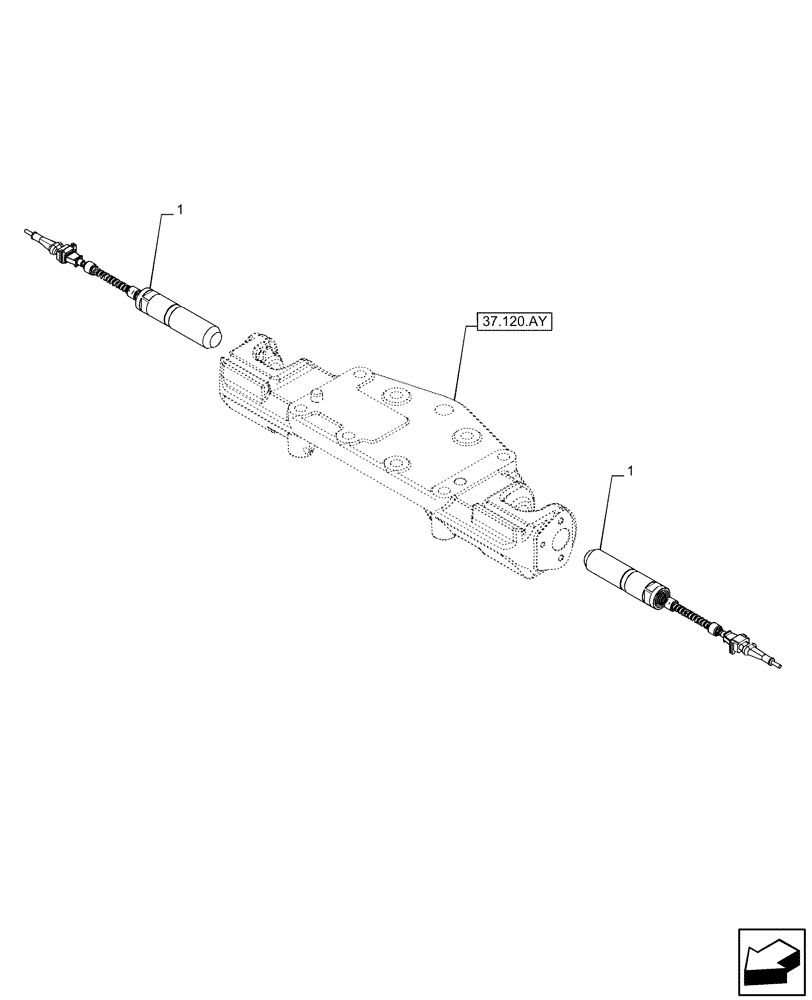 Схема запчастей Case IH PUMA 150 CVT - (55.130.AD) - VAR - 391170, 758071, 758072, 758073, 758074, 758075, 758076, 758077, 758078, 758079 - 3 POINT HITCH, SENSOR (55) - ELECTRICAL SYSTEMS