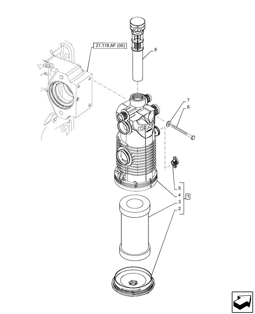 Схема запчастей Case IH PUMA 150 CVT - (35.300.AN[01]) - VAR - 391374, 391161, 758055, 758935 - OIL FILTER (35) - HYDRAULIC SYSTEMS