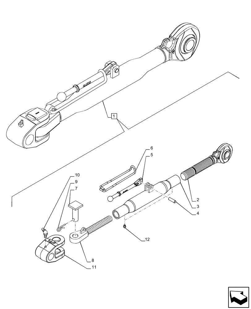 Схема запчастей Case IH PUMA 220 - (37.120.AA[05]) - VAR - 758074, 758079, 758083 - 3 POINT HITCH, TOP LINK, COMPONENTS (37) - HITCHES, DRAWBARS & IMPLEMENT COUPLINGS