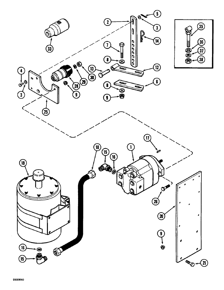 Схема запчастей Case IH 900 - (8-056) - BLOWER PUMP HYDRAULIC SYSTEM (08) - HYDRAULICS