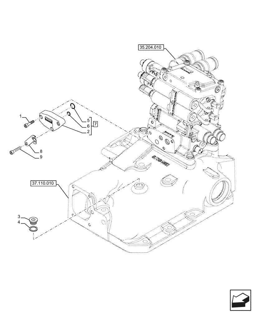 Схема запчастей Case IH FARMALL 120U - (33.224.010) - VAR - 758304, 758306, 758337 - PNEUMATIC TRAILER BRAKE, COVER (33) - BRAKES & CONTROLS