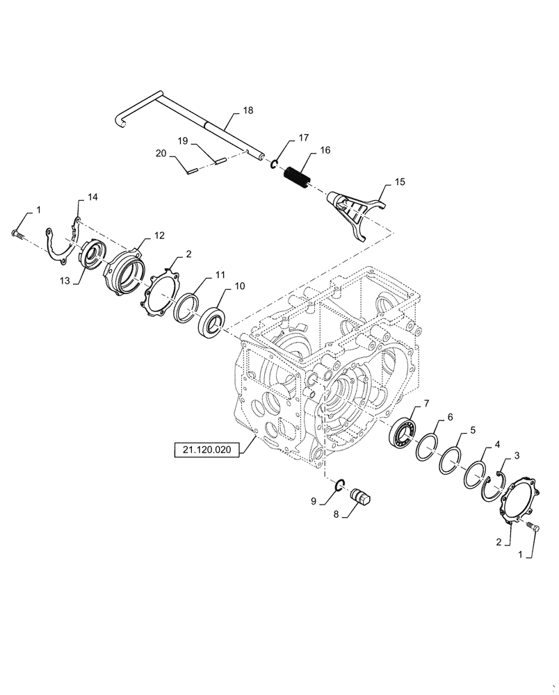 Схема запчастей Case IH FARMALL 35A - (27.106.AK[01]) - DIFFERENTIAL LOCK, MECHANICAL (27) - REAR AXLE SYSTEM