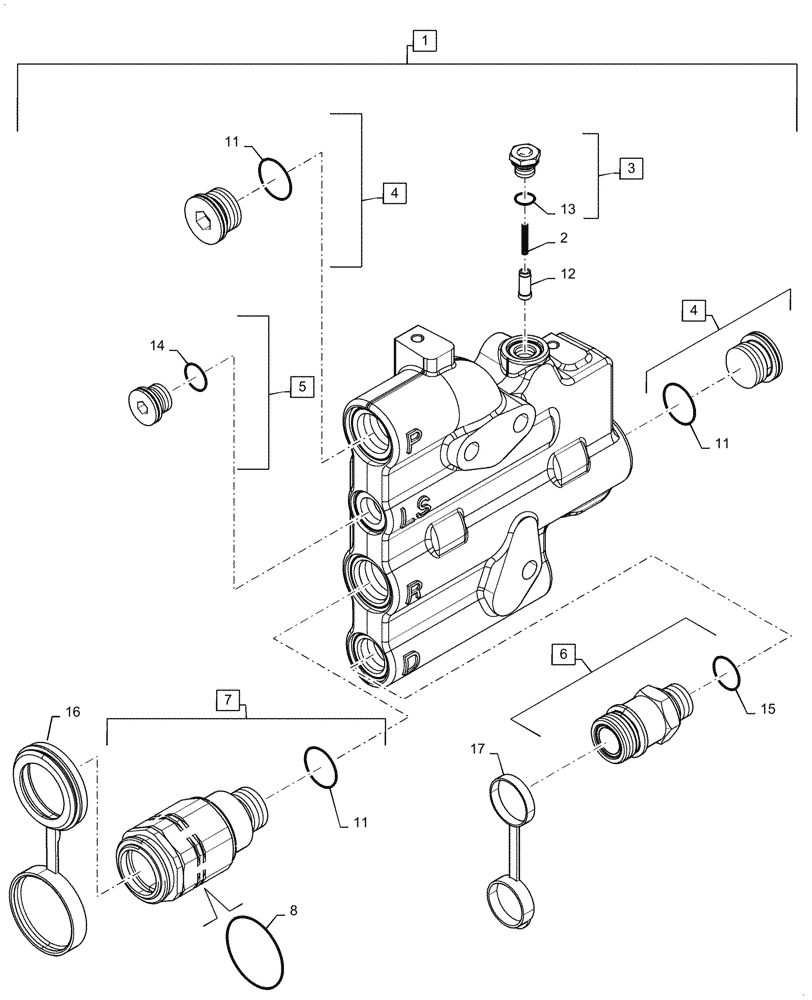 Схема запчастей Case IH MAGNUM 200 - (35.204.AX[02]) - VALVE, MOTOR RETURN - ASM ZGRH01054 (35) - HYDRAULIC SYSTEMS