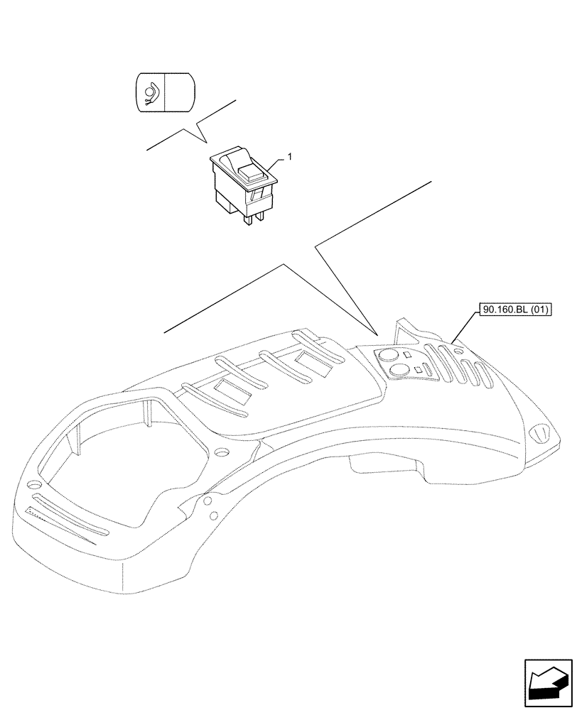 Схема запчастей Case IH PUMA 165 - (55.513.AE[01]) - VAR - 758011, 758013, 758015, 758017, 758019, 758021 - CREEPER ENGANGEMENT CONTROL (55) - ELECTRICAL SYSTEMS