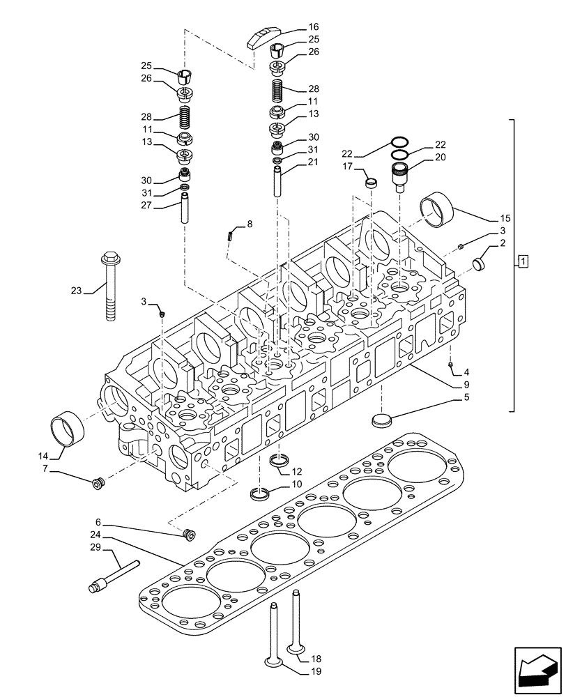 Схема запчастей Case IH F3BE9684A H001 - (10.101.AA) - CYLINDER HEAD & RELATED PARTS (10) - ENGINE