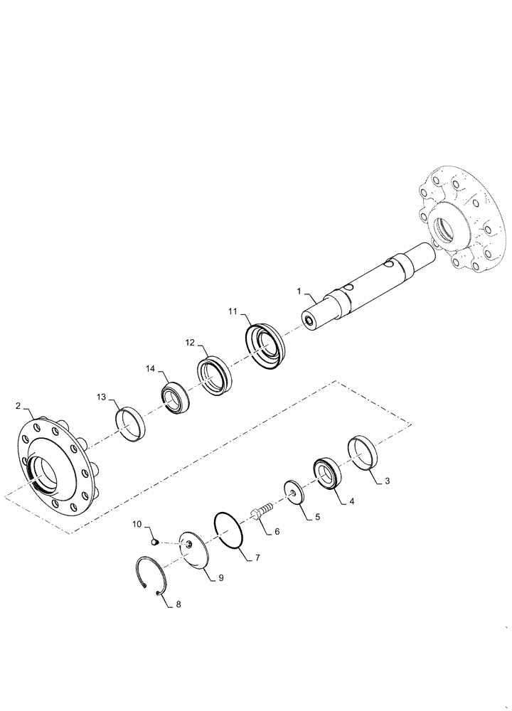 Схема запчастей Case IH MAGNUM 340 - (48.138.AB[09]) - AXLE ASSY, REAR IDLER, WIDE - ASN ZFRF03277 (48) - TRACKS & TRACK SUSPENSION