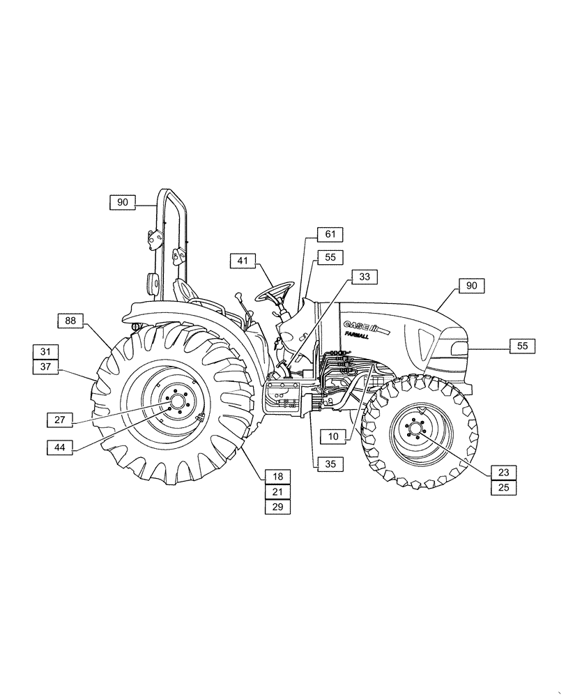 Схема запчастей Case IH FARMALL 35A - (00.000.00[01]) - PICTORIAL INDEX - MAIN SECTIONS (00) - GENERAL & PICTORIAL INDEX