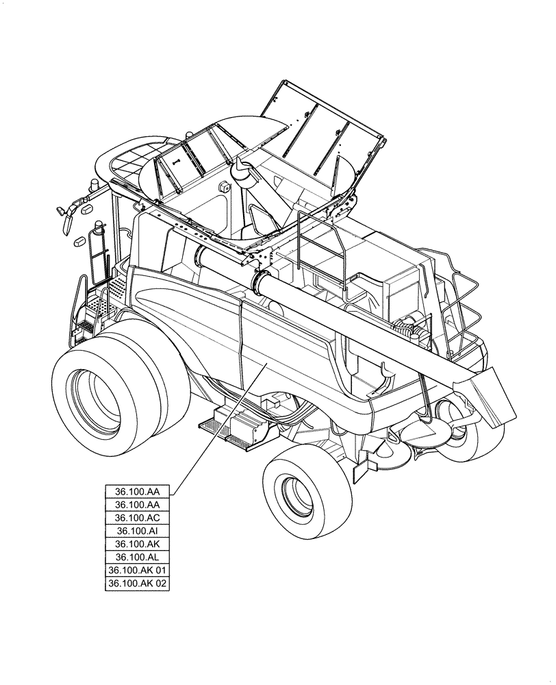 Схема запчастей Case IH 6140 - (00.000.36) - PICTORIAL INDEX - PNEUMATIC SYSTEMS (00) - GENERAL & PICTORIAL INDEX