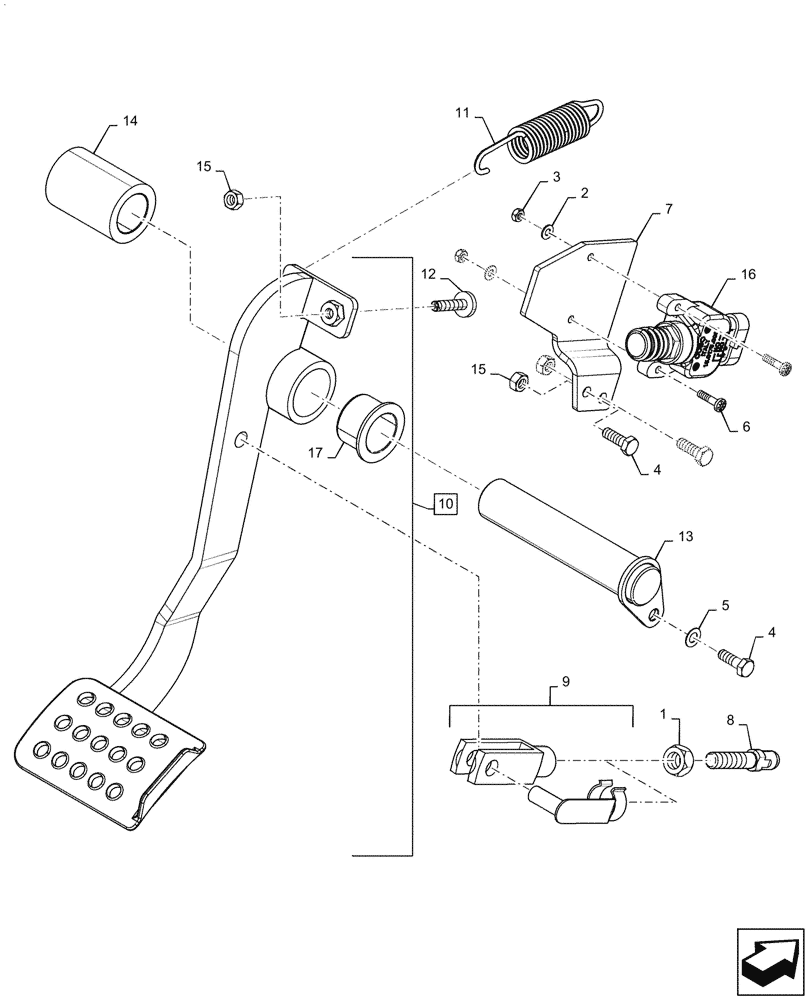 Схема запчастей Case IH PATRIOT 2250 - (33.202.BN[01]) - FOOT BRAKE ASSY. (33) - BRAKES & CONTROLS