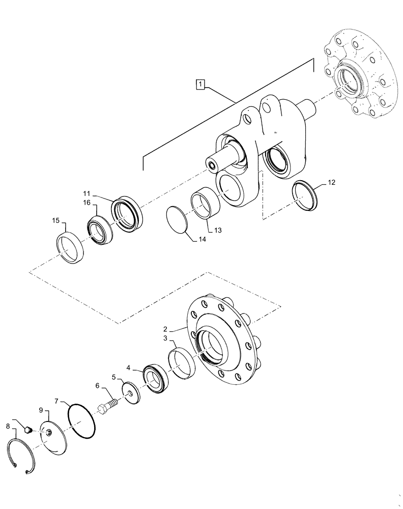 Схема запчастей Case IH MAGNUM 380 - (48.138.AB[08]) - FRONT AXLE, IDLER, WIDE - ASN ZFRF03277 (48) - TRACKS & TRACK SUSPENSION