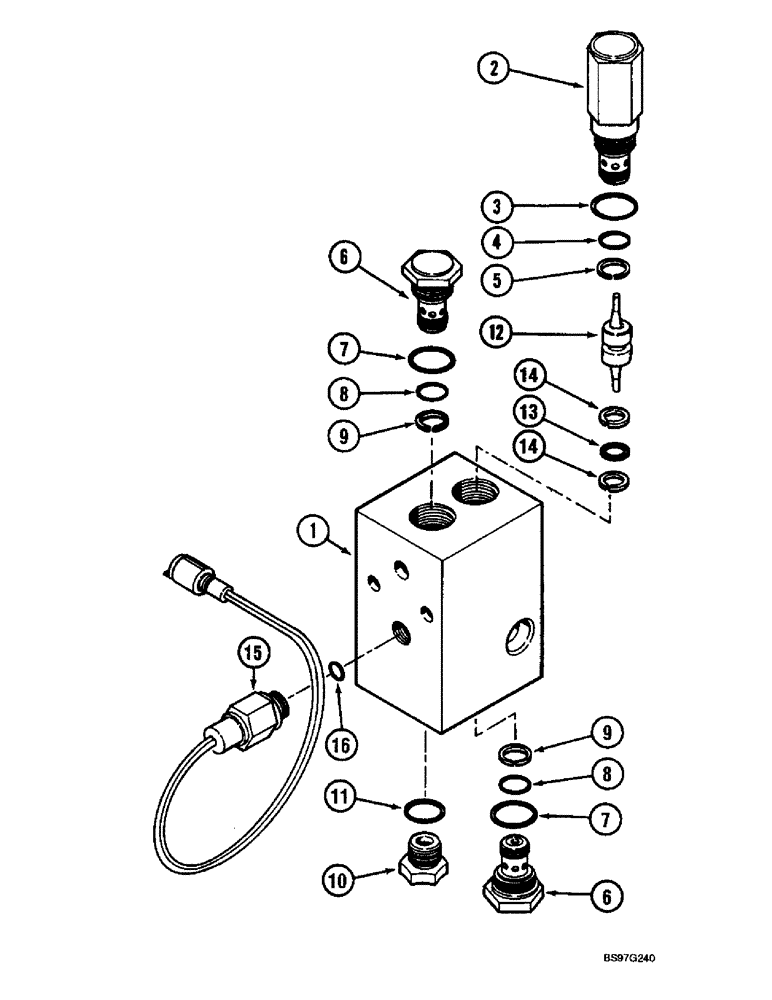 Схема запчастей Case IH 900 - (8-124) - LEFT HAND HOLDING VALVE (08) - HYDRAULICS