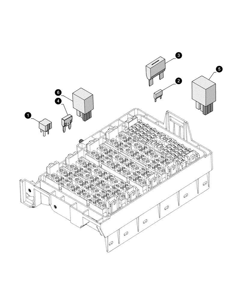 Схема запчастей Case IH FARMALL 115C - (05.100.04[03]) - MAINTENANCE PARTS - FUSES (05) - SERVICE & MAINTENANCE