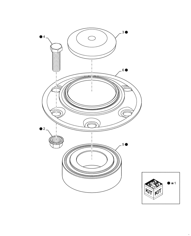 Схема запчастей Case IH 1210 - (75.200.07[01]) - KIT DISC OPNER BEARING FLANGE (75) - SOIL PREPARATION