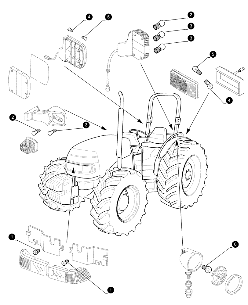 Схема запчастей Case IH JX1060C - (0.05.4[04]) - MAINTENANCE PARTS - BULBS (00) - GENERAL