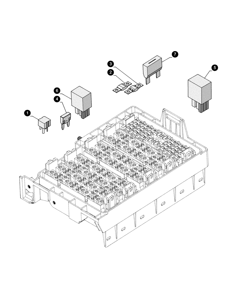 Схема запчастей Case IH MAXXUM 140 - (05.100.04[03]) - MAINTENANCE PARTS - FUSES (05) - SERVICE & MAINTENANCE