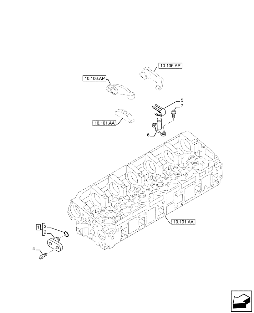 Схема запчастей Case IH F3CE9684A H001 - (10.254.AZ) - ENGINE EXHAUST BRAKE (10) - ENGINE