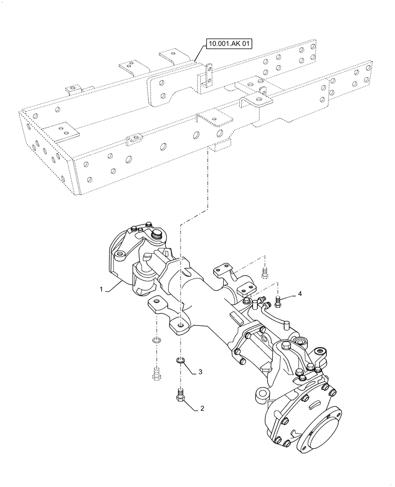 Схема запчастей Case IH FARMALL 35A - (25.100.AA[01]) - FRONT AXLE ASSY (25) - FRONT AXLE SYSTEM