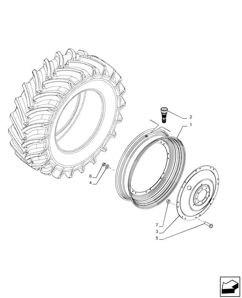 Схема запчастей Case IH PUMA 165 CVT - (44.520.AB[11]) - VAR - 8491504, 8991604 - REAR, WHEEL (W12X50) (44) - WHEELS