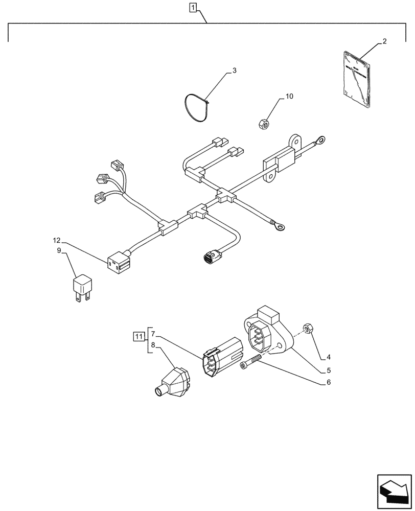 Схема запчастей Case IH MAXXUM 115 - (88.100.55[03]) - DIA KIT, SOCKET, FRONT, ADDITIONAL (30A) (88) - ACCESSORIES