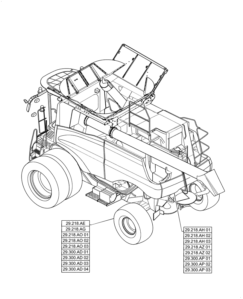 Схема запчастей Case IH 6140 - (00.000.29) - PICTORIAL INDEX - HYDROSTATIC TRANSMISSION (00) - GENERAL & PICTORIAL INDEX