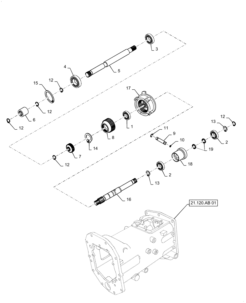 Схема запчастей Case IH FARMALL 35A - (31.110.AH[01]) - PTO SHAFT, MECHANICAL (31) - IMPLEMENT POWER TAKE OFF