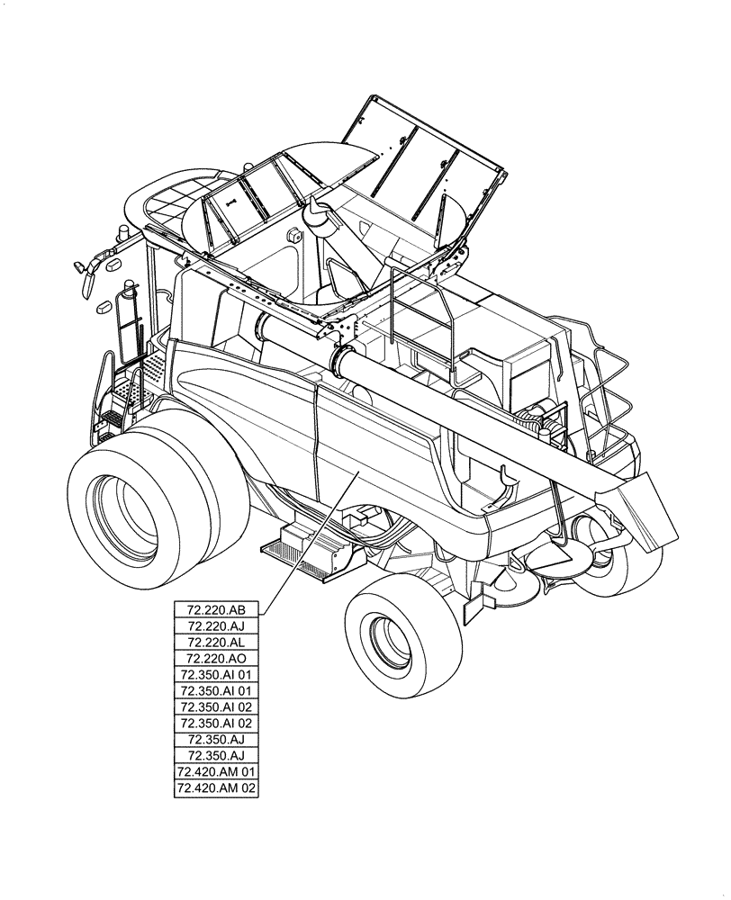 Схема запчастей Case IH 6140 - (00.000.72) - PICTORIAL INDEX - SEPARATION (00) - GENERAL & PICTORIAL INDEX