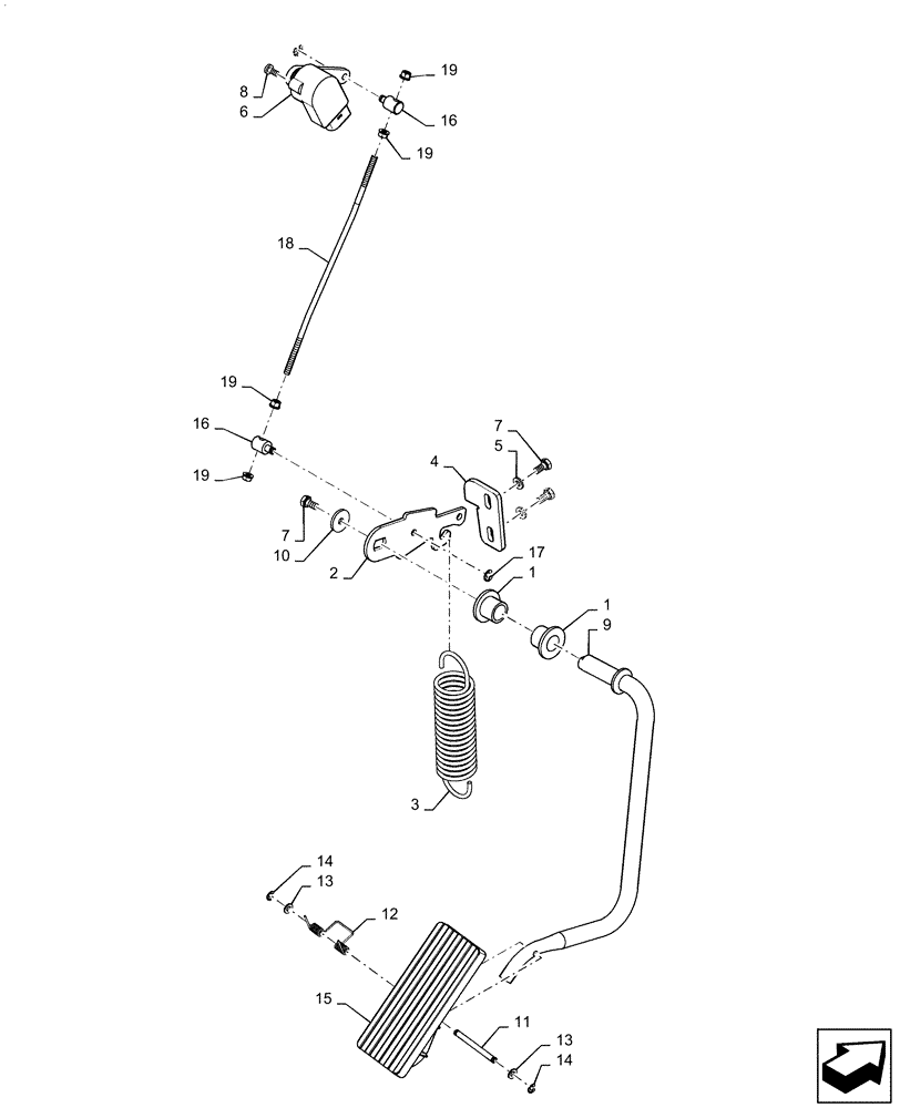 Схема запчастей Case IH TITAN 3540 - (55.525.AK[01]) - THROTTLE PEDAL (55) - ELECTRICAL SYSTEMS