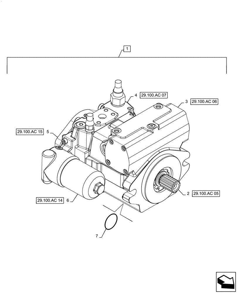 Схема запчастей Case IH PATRIOT 3240 - (29.100.AC[03]) - RH, 31T, HYDROSTATIC PUMP, BREAKDOWN (29) - HYDROSTATIC DRIVE