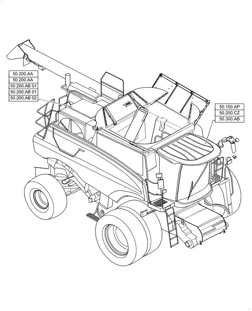 Схема запчастей Case IH 6140 - (00.000.50) - PICTORIAL INDEX - CAB CLIMATE CONTROL (00) - GENERAL & PICTORIAL INDEX