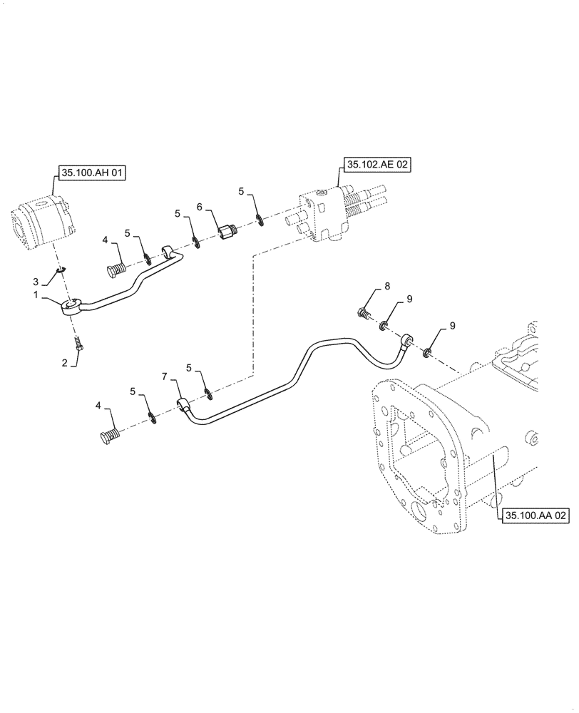 Схема запчастей Case IH FARMALL 35A - (35.102.AE[01]) - PRESSURE CONTROL VALVE (35) - HYDRAULIC SYSTEMS