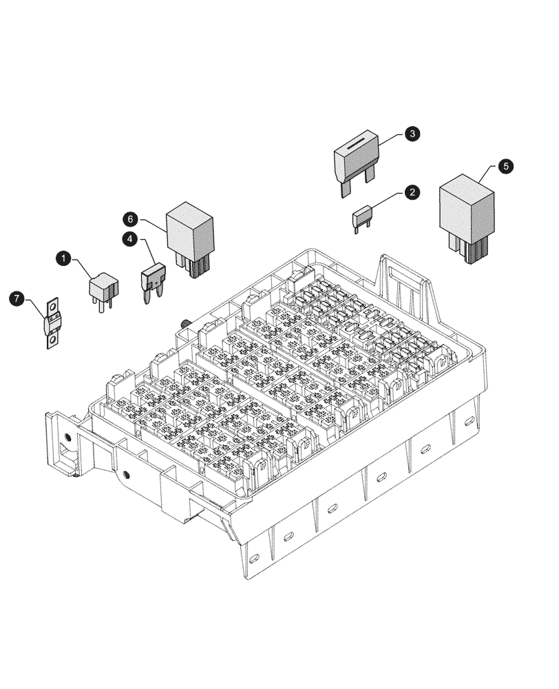 Схема запчастей Case IH FARMALL 105U - (05.100.04[03]) - MAINTENANCE PARTS - FUSES (05) - SERVICE & MAINTENANCE